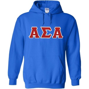 Greekgear Alpha Sigma Alpha Lettered Hooded Sweatshirt(Royal Blue)