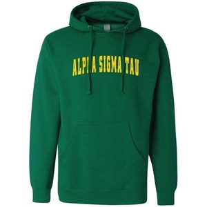 Greekgear Alpha Sigma Tau AST Letterman Hooded Sweatshirts(Forest Green)