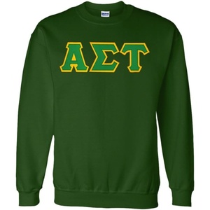 Greekgear Alpha Sigma Tau Lettered Crewneck(Forest Green)