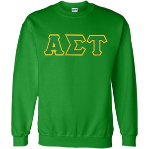 Greekgear Alpha Sigma Tau Lettered Crewneck(Irish Green)