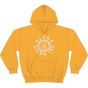 Greekgear Alpha Sigma Tau Unisex College Seal Hoodie(Gold)