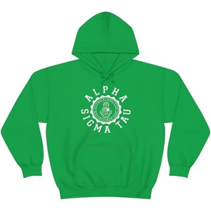 Greekgear Alpha Sigma Tau Unisex College Seal Hoodie(Irish Green)