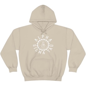 Greekgear Alpha Sigma Tau Unisex College Seal Hoodie(Sand)