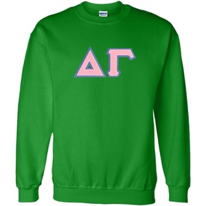 Greekgear Delta Gamma Lettered Crewneck(Irish Green)