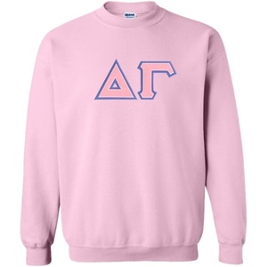 Greekgear Delta Gamma Lettered Crewneck(Light Pink)