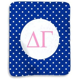 Greekgear Delta Gamma Polka Dots Sherpa Lap Blanket