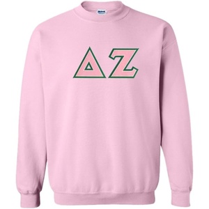 Greekgear Delta Zeta Lettered Crewneck(Light Pink)