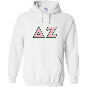 Greekgear Delta Zeta Lettered Hooded Sweatshirt(White)