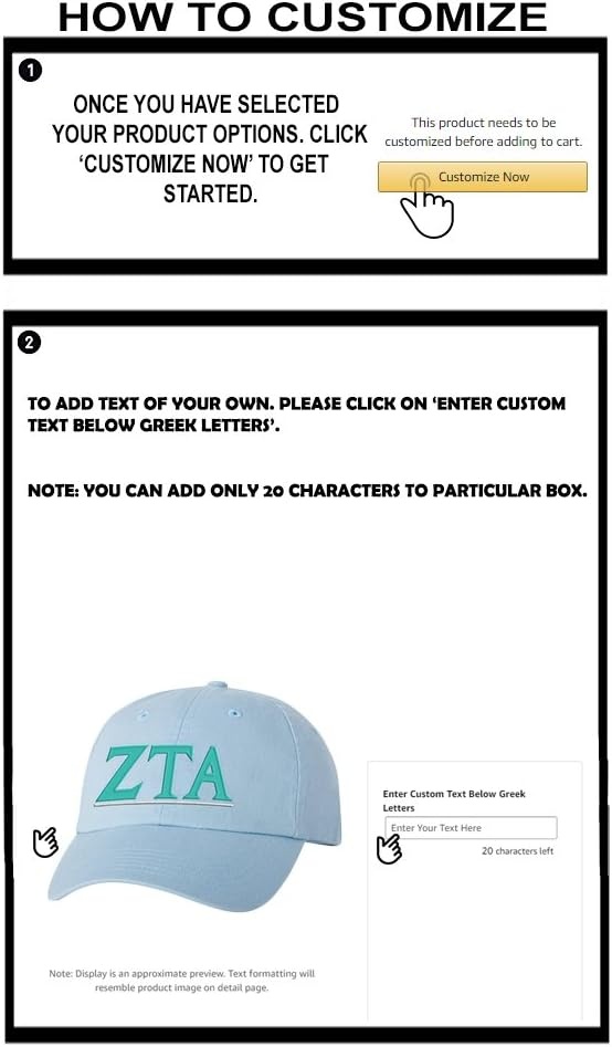 image:imagePersonalized Zeta Tau Alpha ZTA Greek Line HatLight Blue