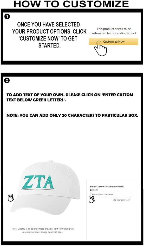 image:imagePersonalized Zeta Tau Alpha ZTA Greek Line HatWhite