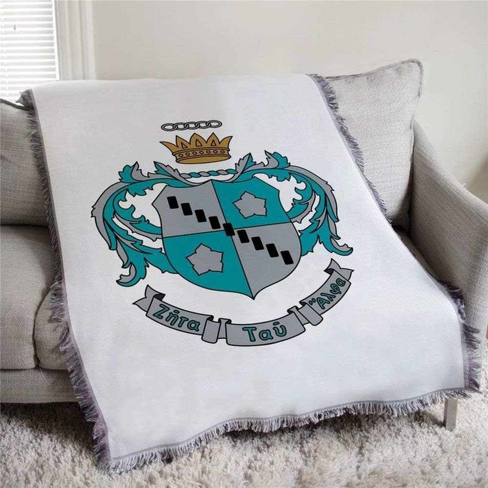 image:imageZeta Tau Alpha ZTA Full Color Crest Afghan Blanket Throw