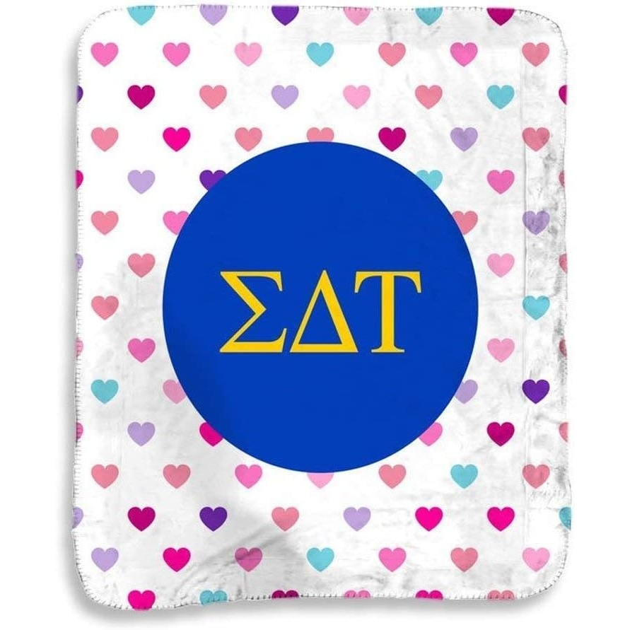 image:imageGreekgear Sigma Delta Tau Hearts Sherpa Lap Blanket