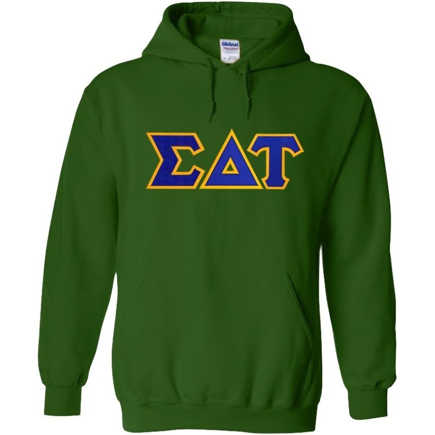 image:imageGreekgear Sigma Delta Tau Lettered Hooded SweatshirtForest Green