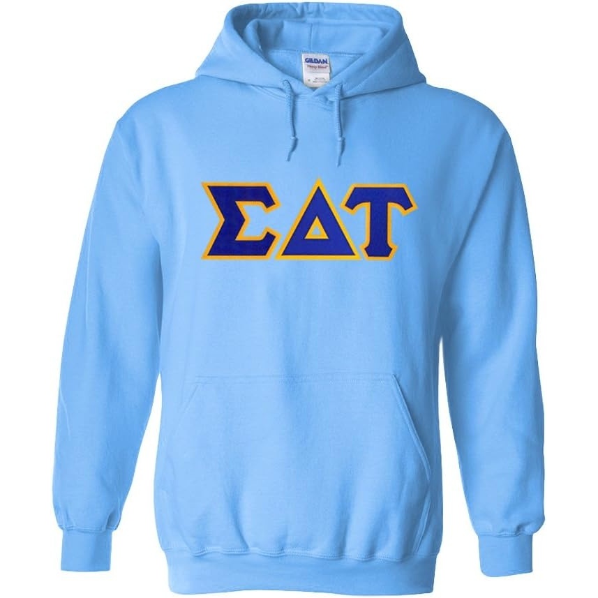 image:imageGreekgear Sigma Delta Tau Lettered Hooded SweatshirtLight Blue