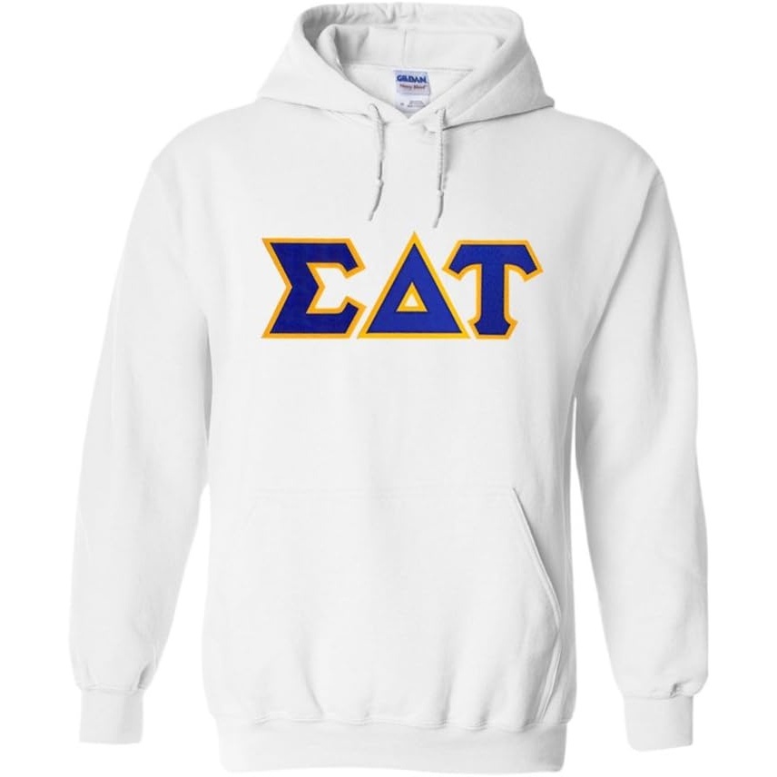 image:imageGreekgear Sigma Delta Tau Lettered Hooded SweatshirtWhite