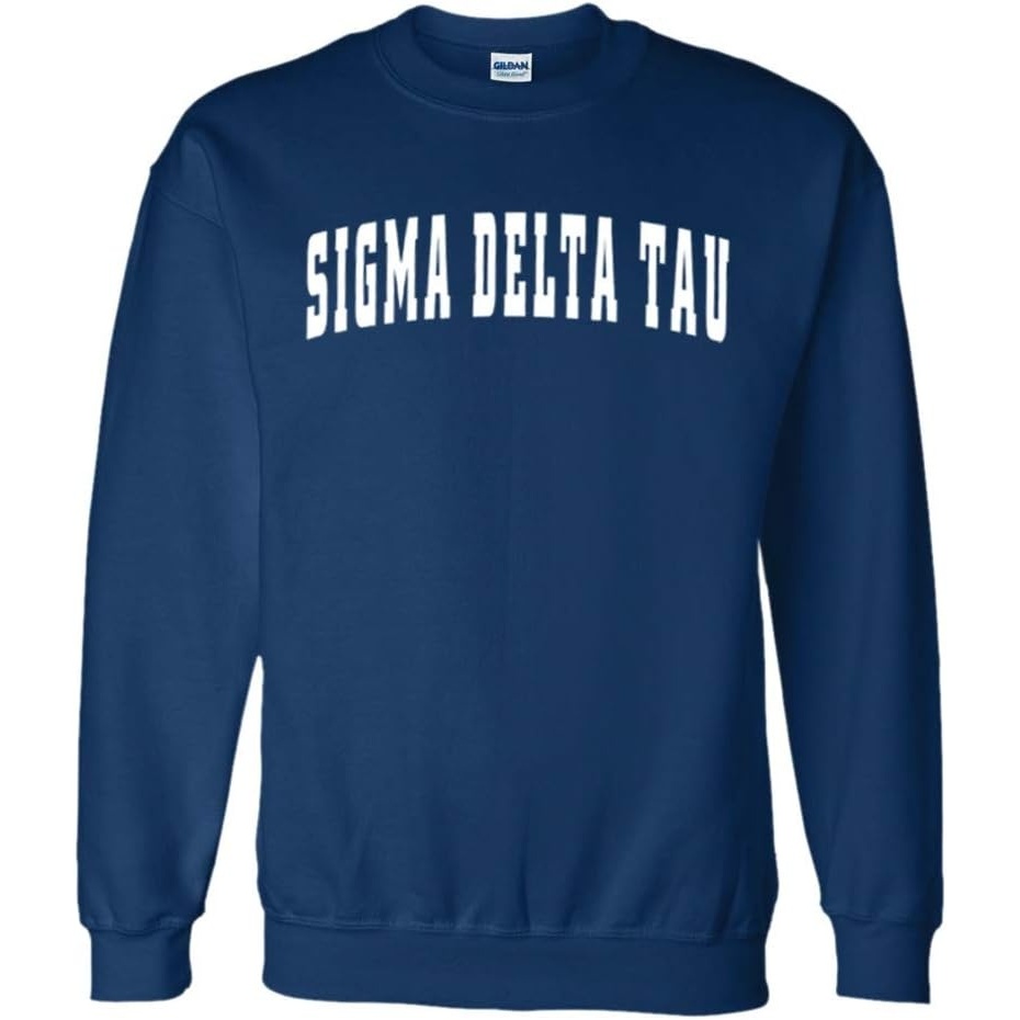 image:imageGreekgear Sigma Delta Tau Letterman SweatshirtsNavy Blue