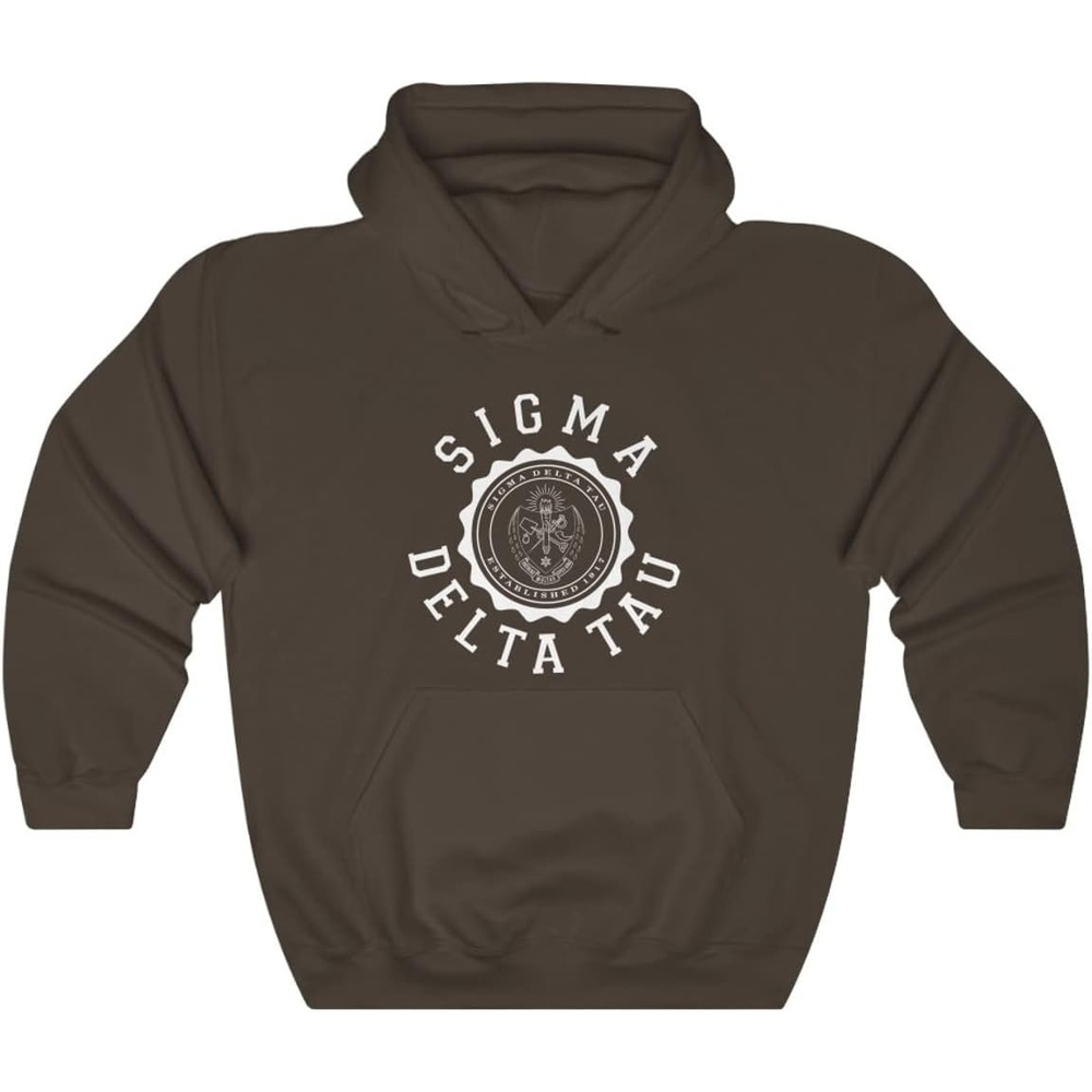 image:imageGreekgear Sigma Delta Tau Unisex College Seal HoodieDark Chocolate