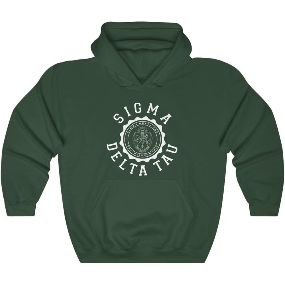 image:imageGreekgear Sigma Delta Tau Unisex College Seal HoodieForest Green