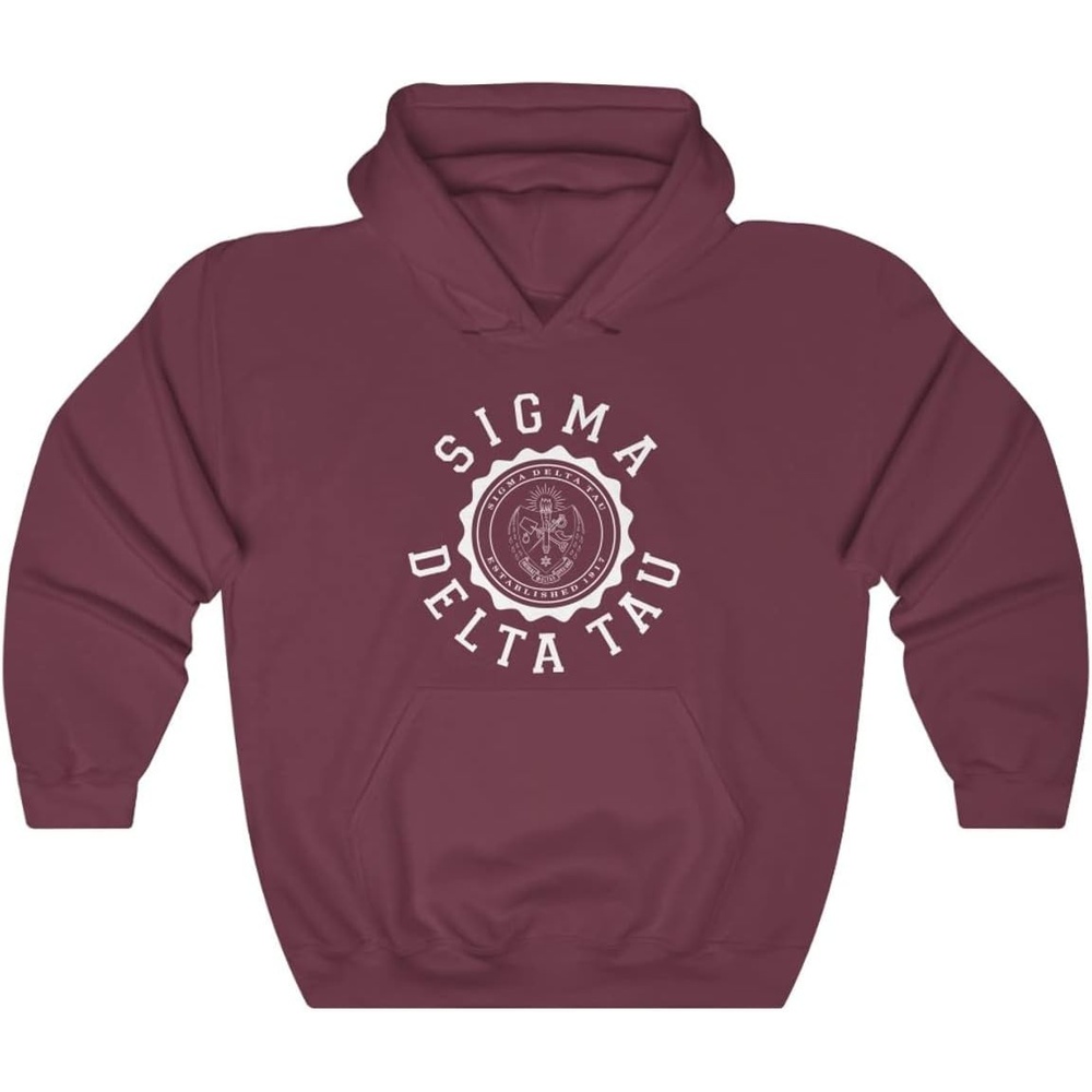 image:imageGreekgear Sigma Delta Tau Unisex College Seal HoodieMaroon