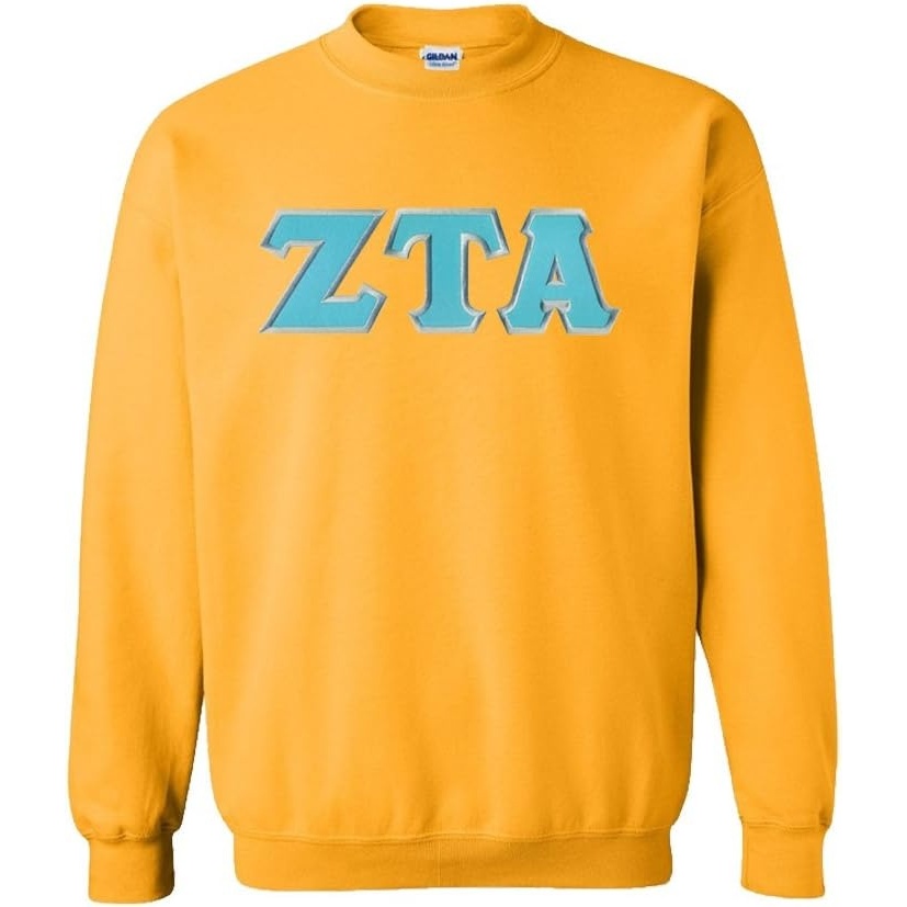 image:imageGreekgear Zeta Tau Alpha Lettered CrewneckAthletic Gold