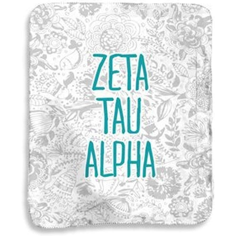 image:imageGreekgear Zeta Tau Alpha ZTA Floral Sherpa Lap Blanket