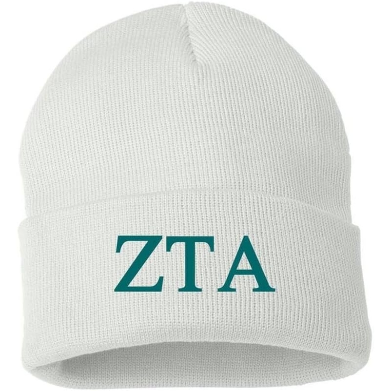 image:imageGreekgear Zeta Tau Alpha ZTA Greek Letter Knit Cap White