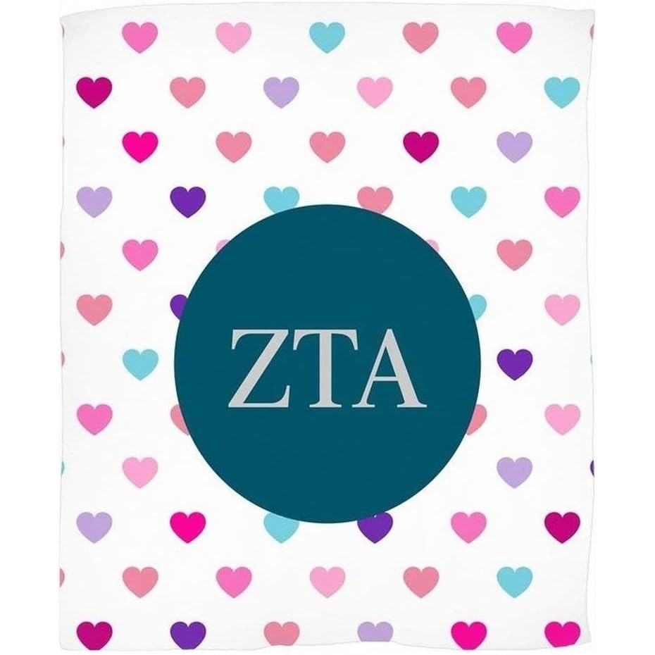 image:imageGreekgear Zeta Tau Alpha ZTA Hearts Fleece Blanket