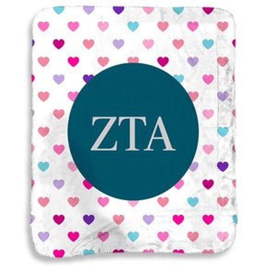 image:imageGreekgear Zeta Tau Alpha ZTA Hearts Sherpa Lap Blanket