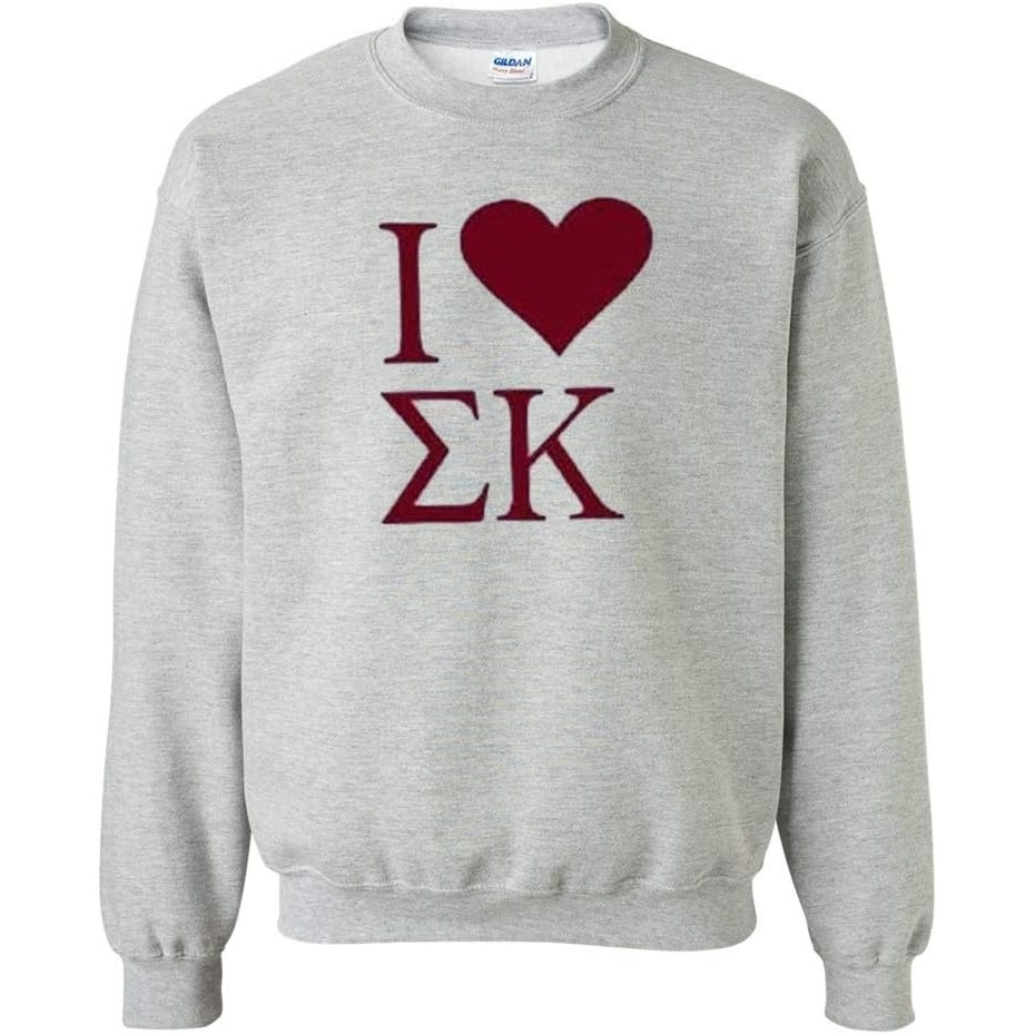 image:imageI Love Sigma Kappa Crewneck SweatshirtLight Grey