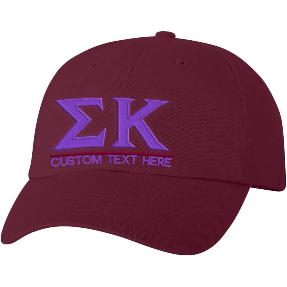 image:imagePersonalized Sigma Kappa Greek Line HatMaroon