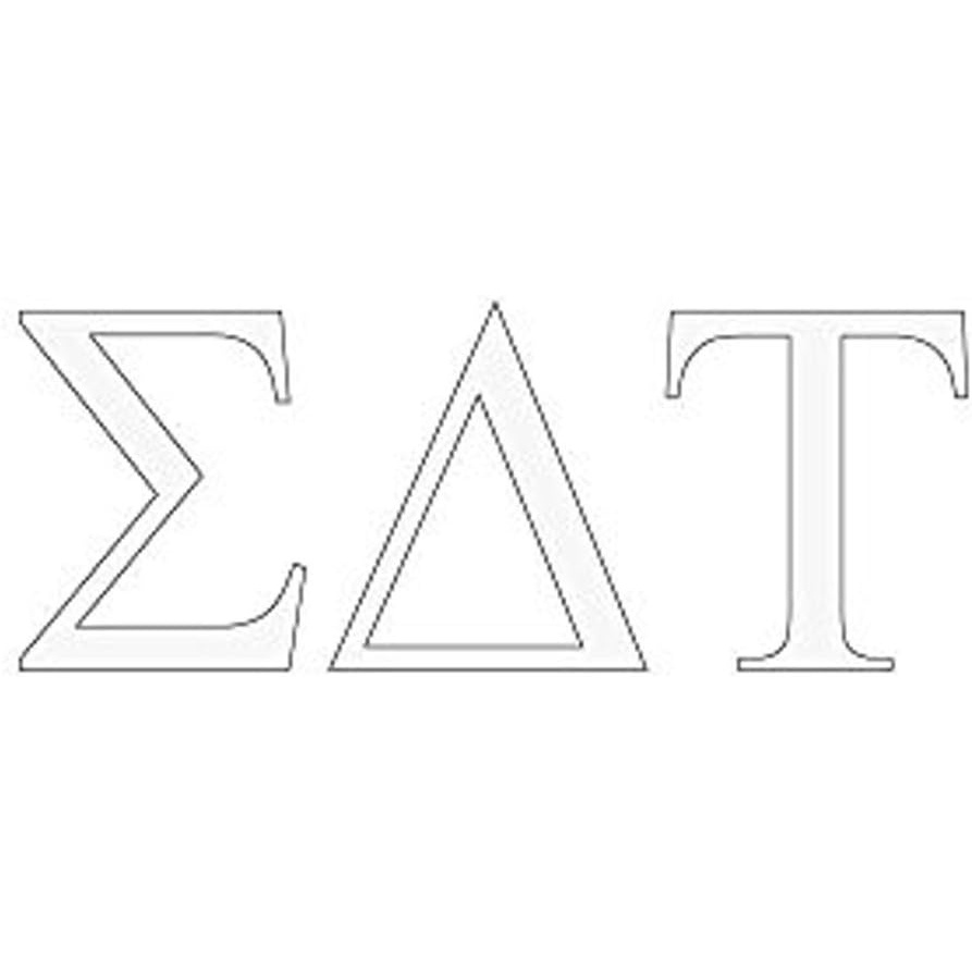 image:imageSigma Delta Tau Greek Letter Window Sticker Decal