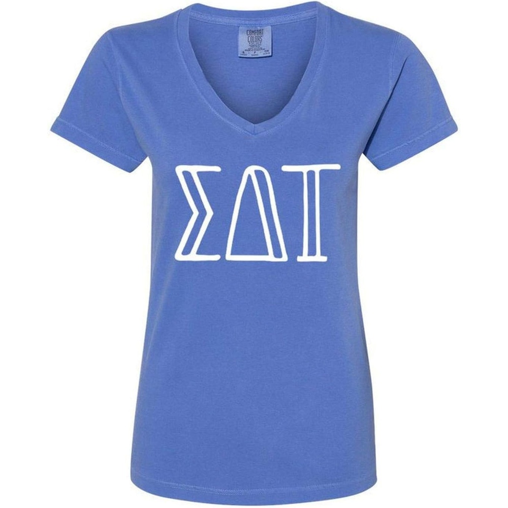 image:imageSigma Delta Tau VNeck TShirtFlo Blue