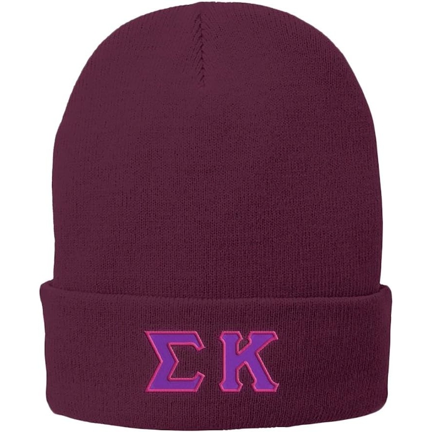 image:imageSigma Kappa Big Greek Lettered Knit CapMaroon