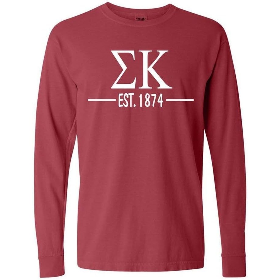 image:imageSigma Kappa Custom Greek Lettered Long Sleeve TShirtBrick