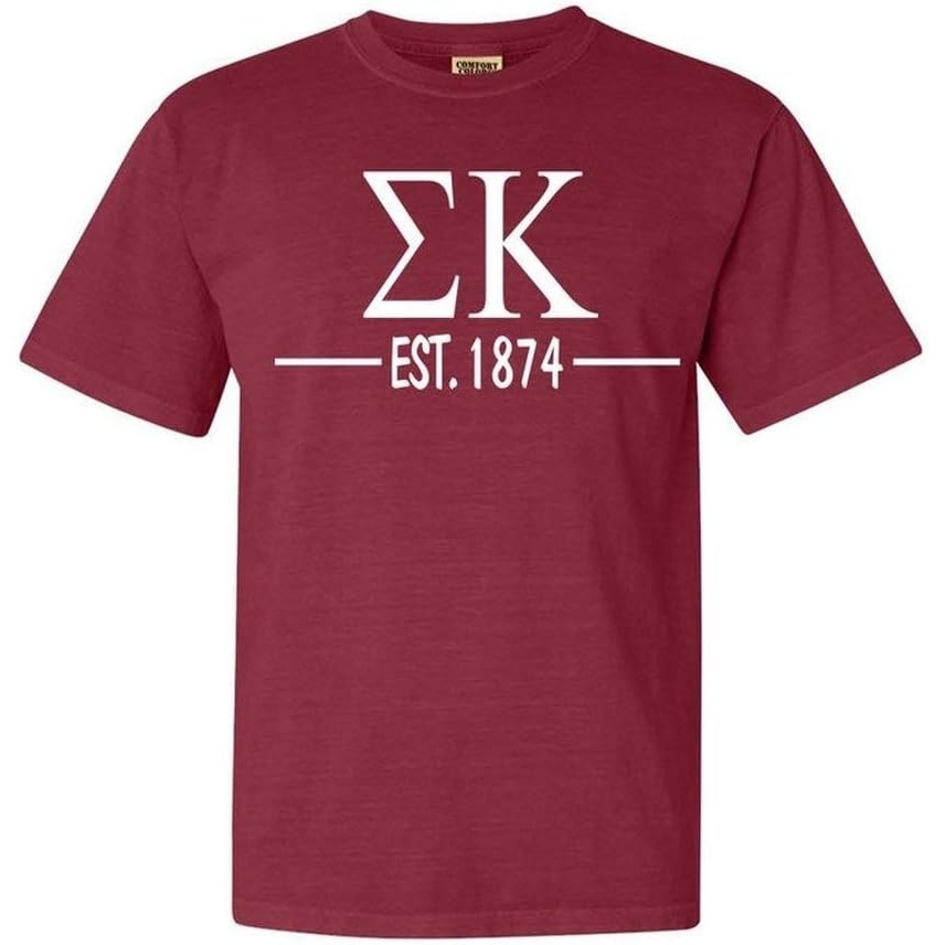 image:imageSigma Kappa Custom Greek Lettered Short Sleeve TShirtBrick