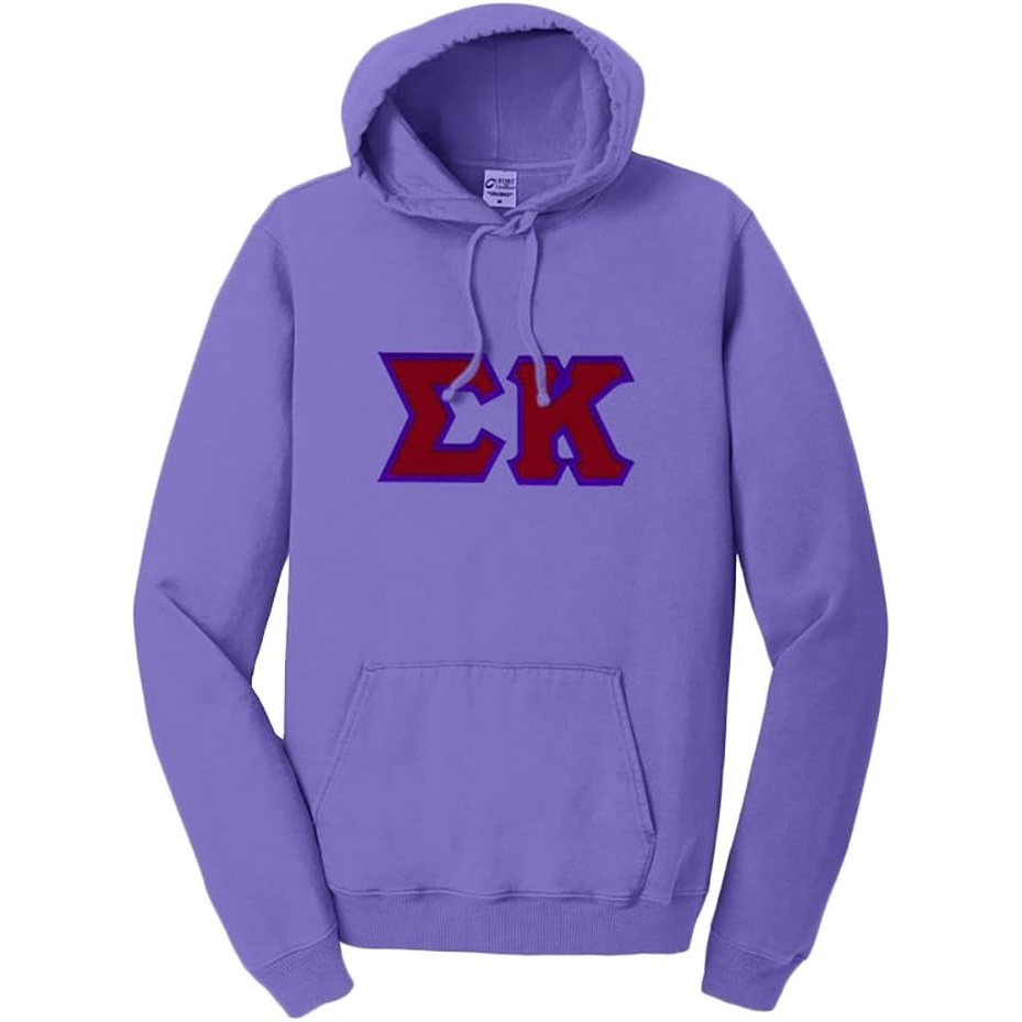 image:imageSigma Kappa PigmentDyed Lettered Hooded SweatshirtAmethyst