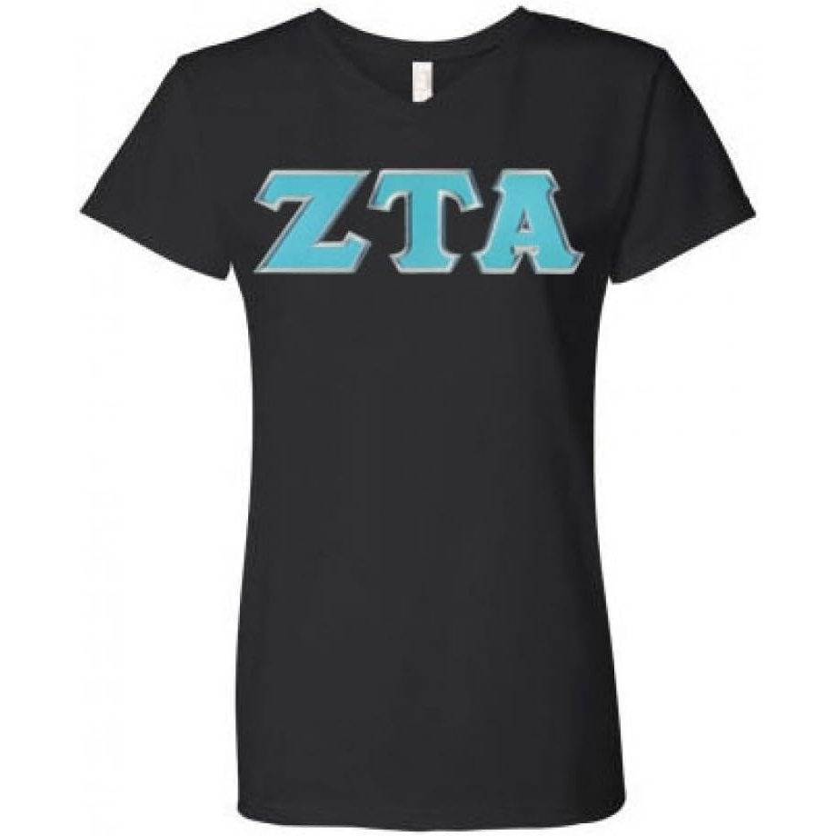 image:imageZeta Tau Alpha Lettered V Neck TeeJet Black