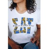 Sigma Delta Tau Floral Big Lettered T-Shirt(White)