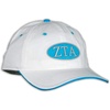 Zeta Tau Alpha White Throwback Oval Baseball Cap(White)