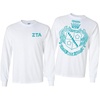 Zeta Tau Alpha ZTA World Famous Crest Long Sleeve T-Shirt(White)