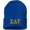 Greekgear Sigma Delta Tau Greek Letter Knit Cap Royal Blue