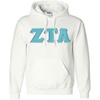 Greekgear Zeta Tau Alpha Lettered Hooded Sweatshirt(White)