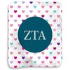 Greekgear Zeta Tau Alpha ZTA Hearts Sherpa Lap Blanket