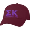 Personalized Sigma Kappa Greek Line Hat(Maroon)