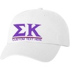 Personalized Sigma Kappa Greek Line Hat(White)