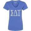 Sigma Delta Tau V-Neck T-Shirt(Flo Blue)