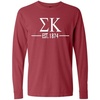 Sigma Kappa Custom Greek Lettered Long Sleeve T-Shirt(Brick)