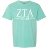 Zeta Tau Alpha Custom Greek Lettered Short Sleeve T-Shirt(Chalky Mint)