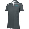 Zeta Tau Alpha Greek Letter Defer Polo(Graphite/White)