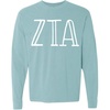 Zeta Tau Alpha ZTA Greek Long Sleeve T-Shirt(Chambray)